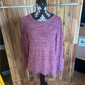 Small Show-Women's Maternity Long Sleeve Marled Knit Top - Purple-NWT